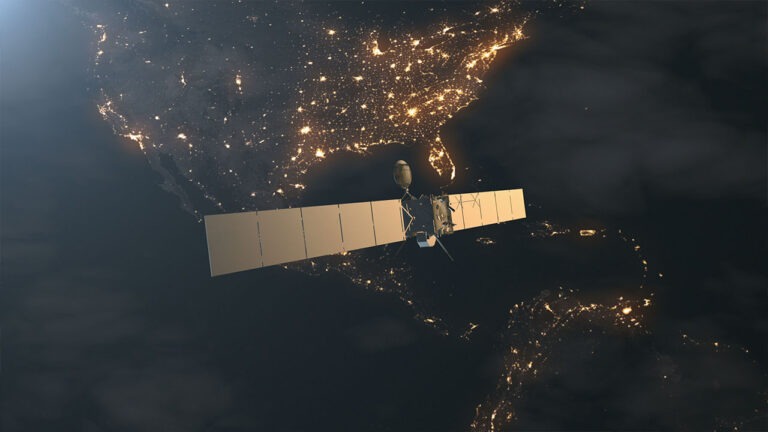 Image of satellite over Earth