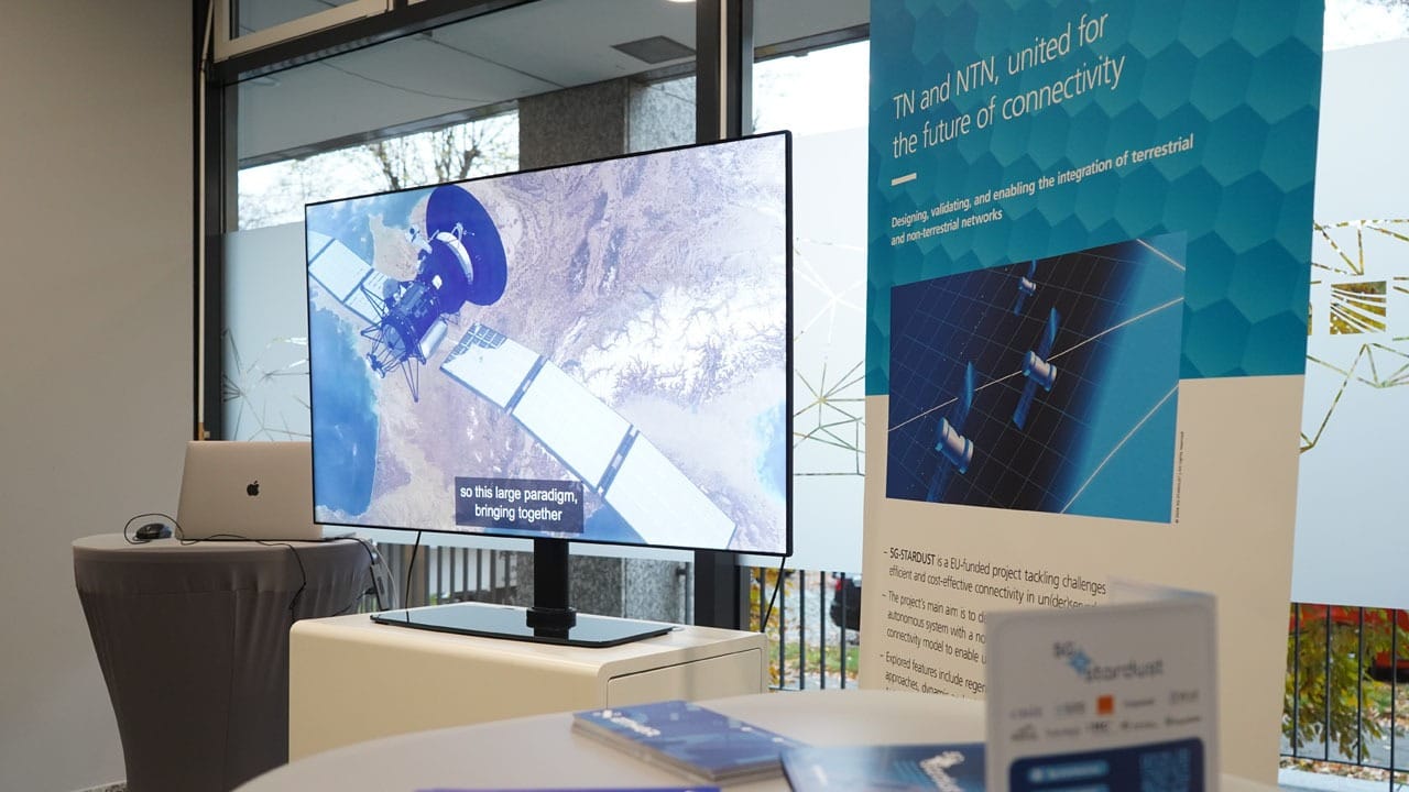 The collective booth for the 5G-STARDUST, 6G-NTN and ETHER projects at FOKUS FUSECO Forum 2024