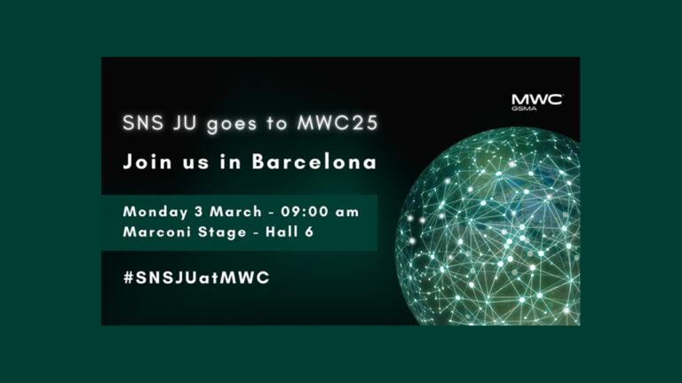 Banner for SNS JU event at MWC25