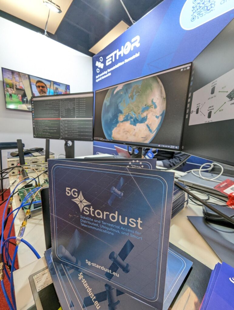 The ETHER Project booth at EuCNC 2025, featuring 5G-STARDUST